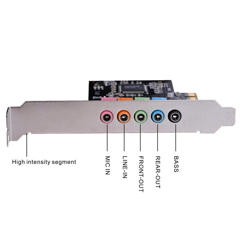 Optimal Shop PCIe Sound Card for PC Windows,5.1 Internal Sound Card with Low Profile Bracket, 3D Stereo PCI-e Audio Card,CMI8738 Chip 32/64 Bit for Windows 7/8/10 - Image 2